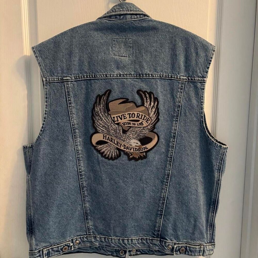 Harley-Davidson Men's Denim Biker's Vest